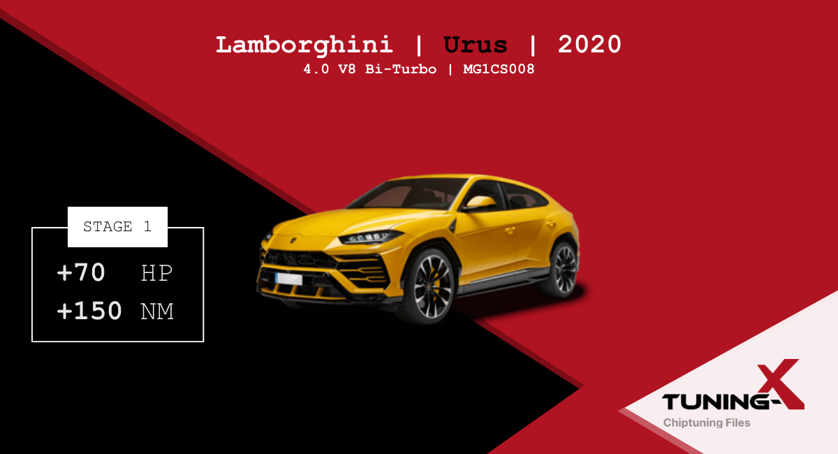 Tuning-X | Chiptuning of Lamborghini Urus 4.0 V8 Bi-Turbo  with MG1CS008